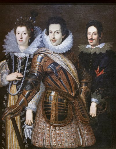 Cosimo II Medyceuszy z żoną Marią Magdaleną z Austrii i synem Ferdynandem II autorstwa Justus Suttermans