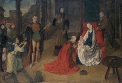 Adoracja Trzech Króli, ok.1465 autorstwa Justus of Ghent