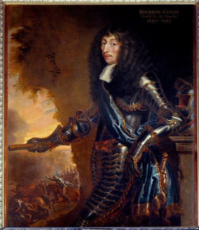 Pełnowymiarowy portret Grand Conde, Ludwika II księcia Bourbon (Bourbon-Conde) (1621-1686) - Obraz Juste D