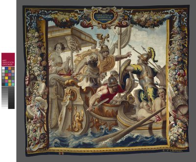 Bitwa pod Akcjum z Historii Cezara i Kleopatry, Warsztat Williama van Leefdaela, ok. 1680 autorstwa Justus van Egmont