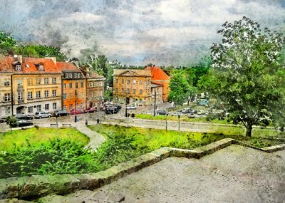 Widok na zabytkowy park miejski autorstwa Justyna Jaszke