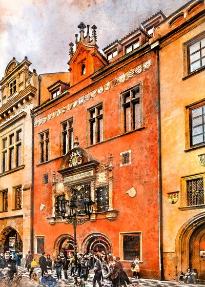 Zabytkowa fasada w Pradze autorstwa Justyna Jaszke