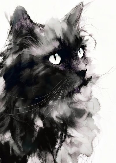 Tajemniczy portret czarnego kota autorstwa Justyna Jaszke