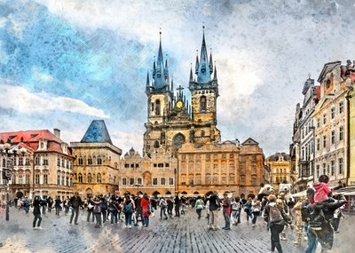 Praga, Czechy – akwarele przedstawiające miasto (28) autorstwa Justyna Jaszke