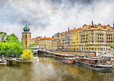 Widok na Stare Miasto w Pradze autorstwa Justyna Jaszke