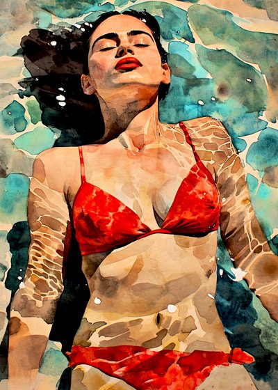 Czerwone bikini „Serenity” autorstwa Justyna Jaszke