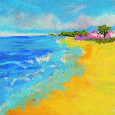 Żywe fale na plaży autorstwa Justyna Jaszke