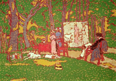 Парк дахь Лазарин, Анелла хоёрыг зурж байна. Халуун байна, 1910 он autorstwa József Rippl Rónai