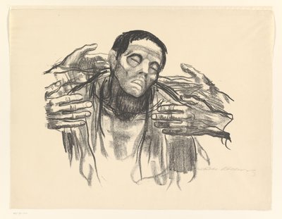 Mężczyzna i cztery ręce Pół Rosji (tytuł oryginalny) autorstwa Käthe Kollwitz (signed by artist)