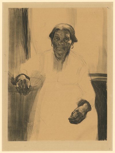Stara kobieta przy oknie (stan 1.) autorstwa Käthe Kollwitz