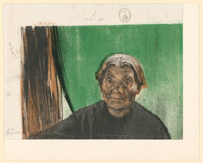 Stara kobieta przy oknie (3. stan, fragment) autorstwa Käthe Kollwitz