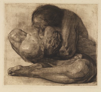 kobieta z martwym dzieckiem autorstwa Käthe Kollwitz