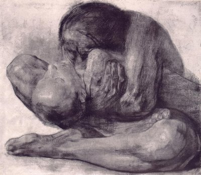Kobieta z martwym dzieckiem autorstwa Käthe Kollwitz