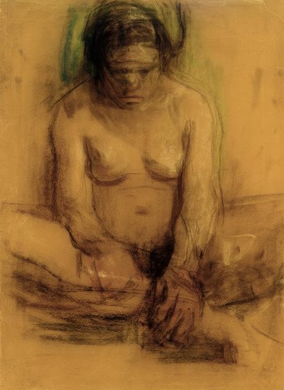Käthe Kollwitz, Siedząca kobieta nago autorstwa Käthe Kollwitz