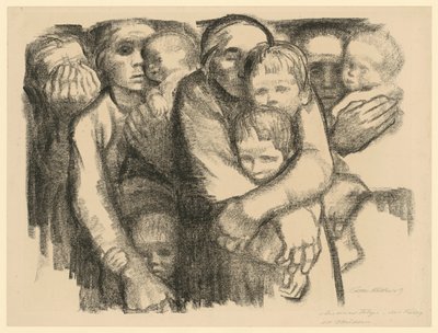 Matki (Odrzucona 2. wersja 6. planszy z „Wojny”, 1. stan) autorstwa Käthe Kollwitz