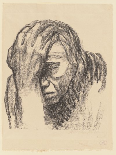 Zamyślona kobieta autorstwa Käthe Kollwitz