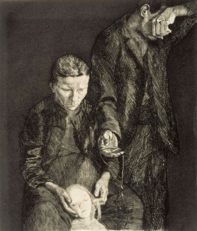 Biedna rodzina, część dzieła Uciśnieni autorstwa Käthe Kollwitz