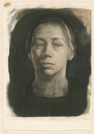 Autoportret en face (2. stan) autorstwa Käthe Kollwitz