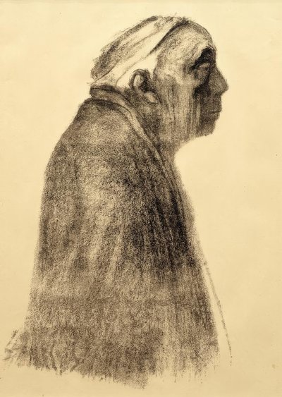 Autoportret z profilu po prawej stronie autorstwa Käthe Kollwitz