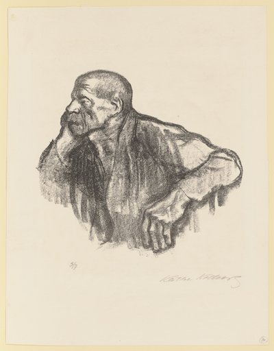Pracownik siedzący autorstwa Käthe Kollwitz