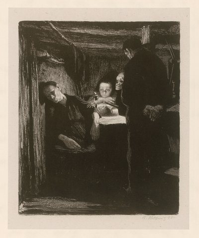 Śmierć (arkusz 2 z „Buntu tkaczy”, stan 2) autorstwa Käthe Kollwitz