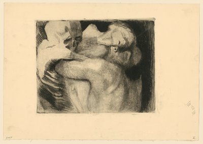 Śmierć i kobieta walcząca o dziecko (wersja druga) autorstwa Käthe Kollwitz