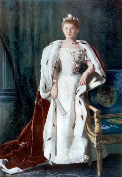 Królowa Wilhelmina z Holandii, początek XX wieku. autorstwa Kaineke