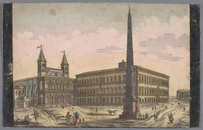 Widok na Piazza di San Giovanni in Laterano w Rzymie Widok na Place de St Lean de Lateran (tytuł na obiekcie) autorstwa Kaiserlich Franziskische Akademie