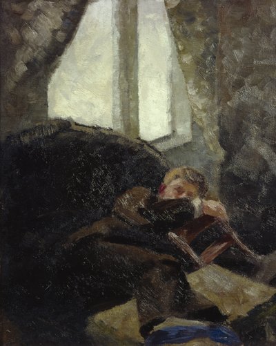 Młody człowiek - dzień po (kac) 1884 (olej na płótnie) autorstwa Kalle Lochen