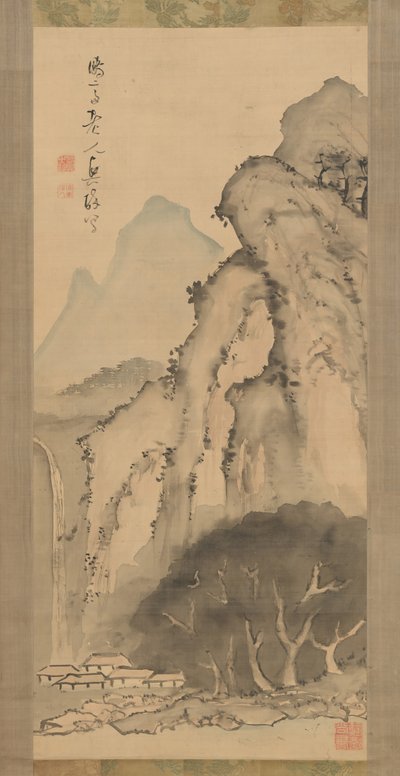 Krajobraz z wodospadem, ca. 1817. autorstwa Kameda Bosai