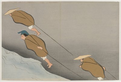 Kwiaty stu światów (Momoyogusa): Holowanie łodzi (Hikibune) autorstwa Kamisaka Sekka