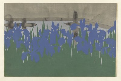 Irysy, 1909 (drewnodruk) autorstwa Kamisaka Sekka