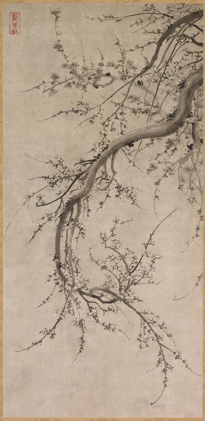 Prunus, XVII wiek. autorstwa Kano Ein