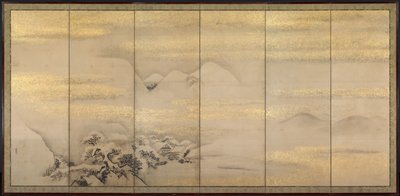 Letnie i zimowe pejzaże jeden z pary, 1600s. autorstwa Kano Naonobu