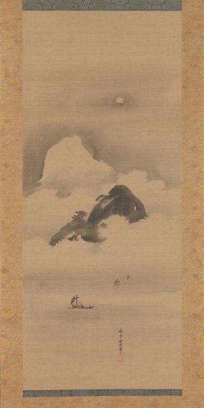 Krajobraz w świetle księżyca, po 1662 r. autorstwa Kanō Tan’yū