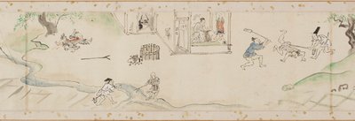 Cuda dokonane przez bodhisattwę Jizo kopię fragmentu zwoju ręcznego, okres Edo, 1627. autorstwa Kanō Tan’yū