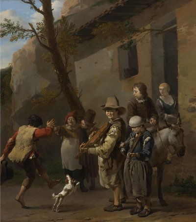 Holenderski: Podróżujący muzycy Podróżujący muzycy autorstwa Karel Dujardin