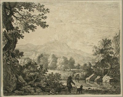 Pejzaż z mężczyzną i psem autorstwa Karel Dujardin