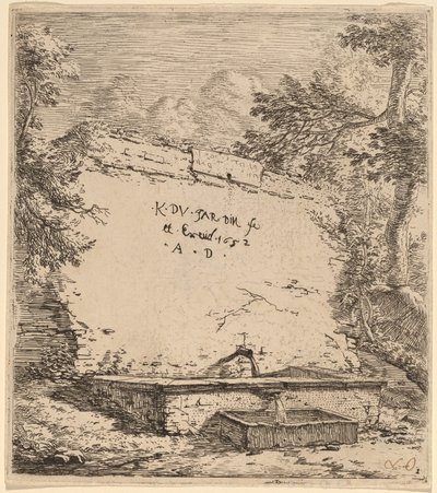 Strona tytułowa z Fontanną autorstwa Karel Dujardin