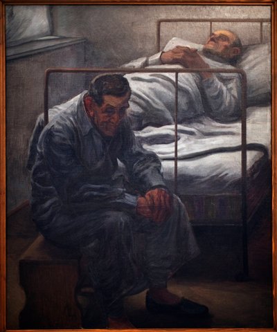 Szpital. Obraz Karela Myslbeka (1874-1915), olej na płótnie 1910. Sztuka czeska XX wieku. Pałac Veletrzni (Pałac Targowy), Praga (Czechy). autorstwa Karel Myslbek