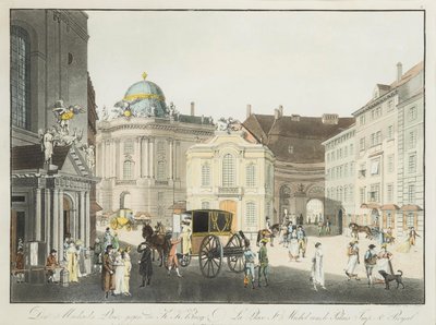 Plac św. Michała w Wiedniu, początek XIX wieku.. autorstwa Karel Postl