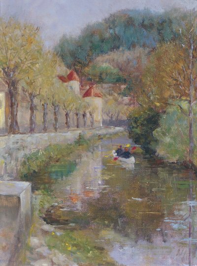 Kanał w Noyers, Burgundia, 2002 autorstwa Karen Armitage