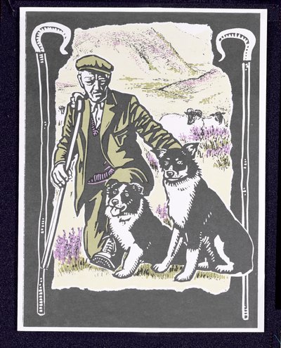 Pasterz Laddie o the Hills, 1997 (linoryt na papierze) autorstwa Karen Cater