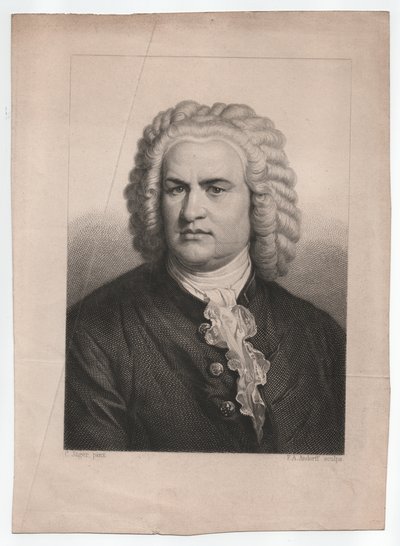 Johann Sebastian Bach (1685-1750) (ok. 1850, rycina) autorstwa Karl & Andorff Friedrich August (1819 1875) Jager