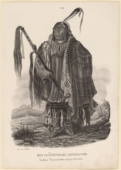 Indianin Monitari autorstwa Karl Bodmer