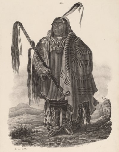 Indianin z Monitari, 1839. autorstwa Karl Bodmer