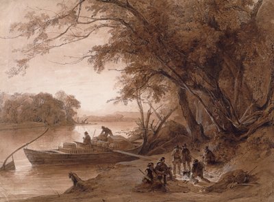 Obozowisko podróżników na Missouri autorstwa Karl Bodmer