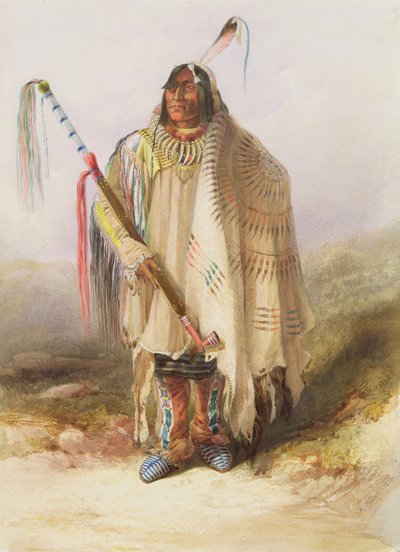 Pehriska-Ruhpa, wojownik Hidatsa autorstwa Karl Bodmer