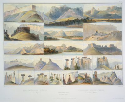 Niezwykłe wzgórza w Upper Missouri autorstwa Karl Bodmer
