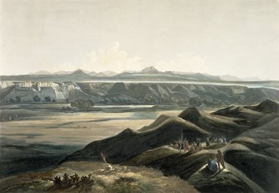 Widok Gór Skalistych, tablica 44 z tomu 2 "Podróży po wnętrzu Ameryki Północnej", rytował Sigismond Himely (1801-72) 1844 (akwatinta) autorstwa Karl Bodmer